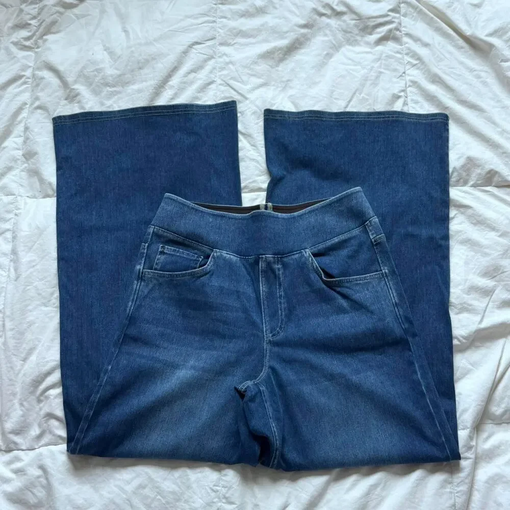 Halara M 8/10 high rise Wide leg flex denim jeans stretch casual minimal preppy - Picture 2 of 8